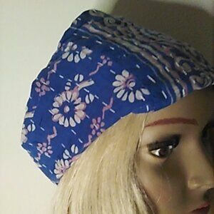 Headband Kantha Blue Pink Wide Cotton Handmade Boho Hippie Gypsy OOAK New H49.